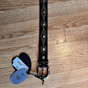 Handmade black leather belt from Germany